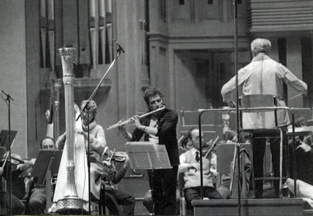 Mozart Double concerto. Soloists: Ursula Holliger   (harp), Aurèle Nicolet (Flute ). Conductor Rudolf   Barshai. Belgium, 1979