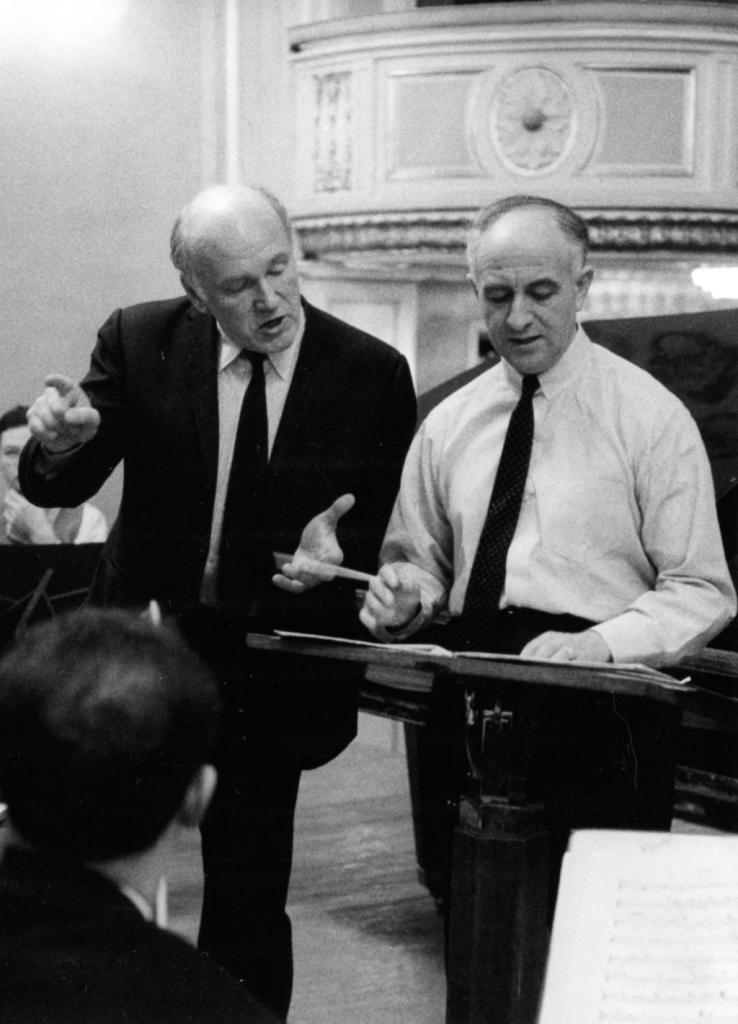 Rehearsal with Sviatoslav Richter. The Grand hall of   Moscow conservatory. 1967